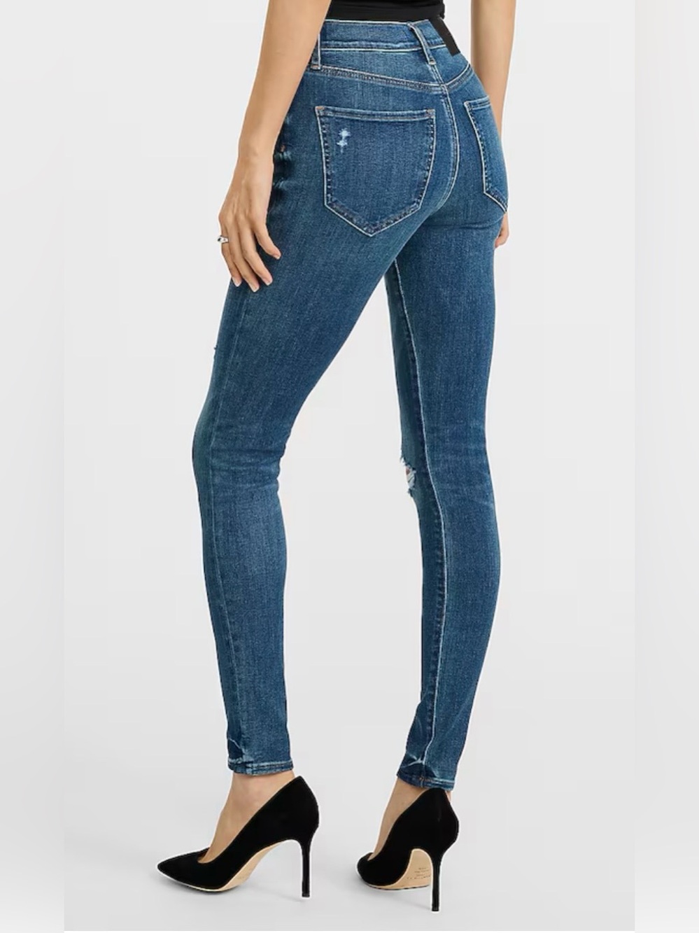 Express Dark Washed Blue Skinny Jeans - Picture 3 of 12